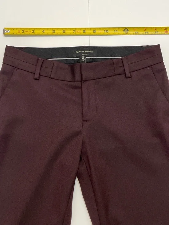 Banana Republic Martin Fit Women’s Burgundy Pants Size 4S - Picture 6 of 11